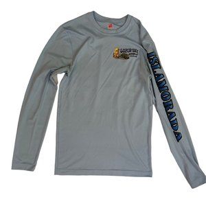 Islamorada Lor-E-Lei Restaurant Shirt Blue Sunset Celebration Hanes Cool Dri XS